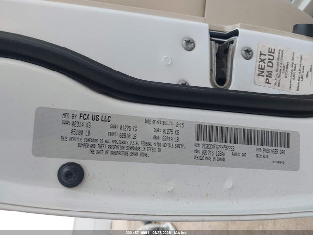 Aukcja sprzedaży 2015 Chrysler 300c, vin: 2C3CCAEG7FH792222, numer aukcji: 45210991