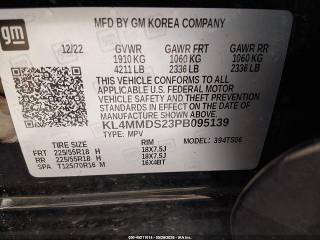 2023 Buick Encore Gx Select Fwd მანქანა იყიდება აუქციონზე, vin: KL4MMDS23PB095139, აუქციონის ნომერი: 45211014
