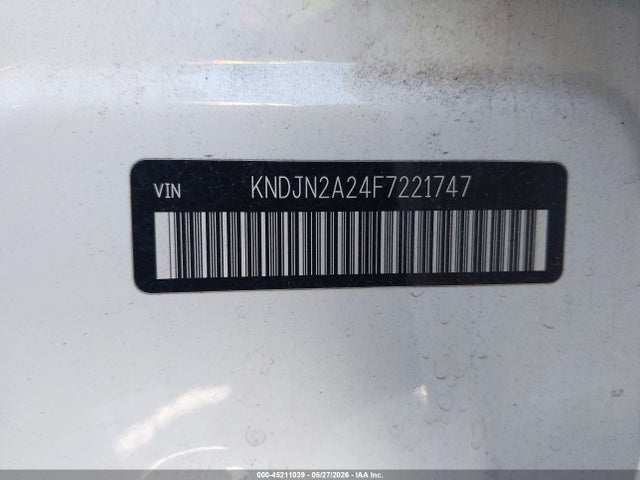 2015 Kia Soul მანქანა იყიდება აუქციონზე, vin: KNDJN2A24F7221747, აუქციონის ნომერი: 45211039