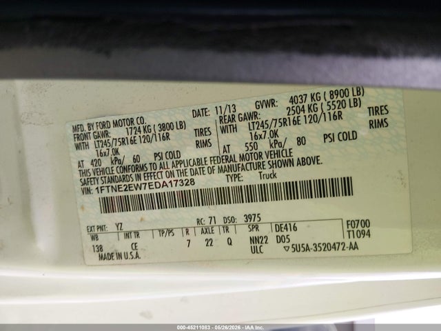 Ford E-250 Commercial 2014 1FTNE2EW7EDA17328 Image 9