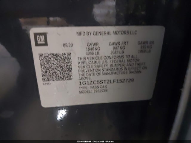 1G1ZC5ST2LF152729 Chevrolet Malibu Fwd 1fl