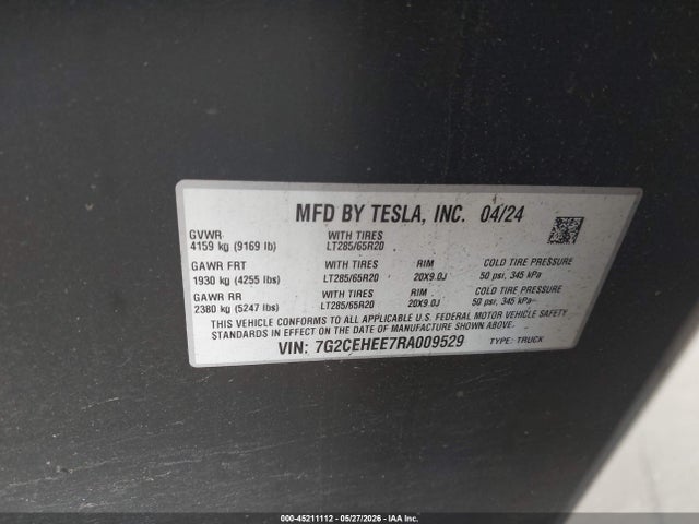 Tesla Cybertruck Cyberbeast 2024 7G2CEHEE7RA009529 Image 9