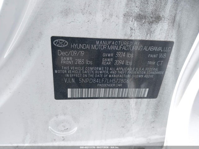 Hyundai ELANTRA SEL 2020 5NPD84LF7LH572806 Image 9