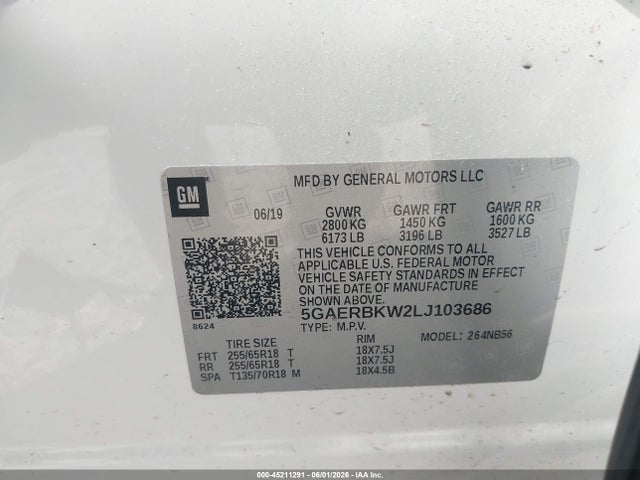 Aukcja sprzedaży 2020 Buick Enclave Fwd Essence, vin: 5GAERBKW2LJ103686, numer aukcji: 45211291