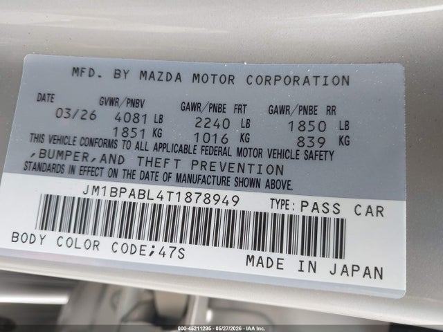 Mazda Mazda3 2.5 S Select Sport 2026 JM1BPABL4T1878949 Image 9