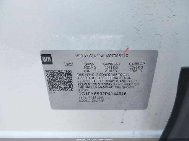1G1FY6S02P4144616 Chevrolet Bolt Euv Fwd Lt