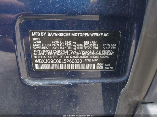 Продаж на аукціоні авто 2020 Bmw X1 Xdrive28i, vin: WBXJG9C08L5P60820, номер лоту: 45211377
