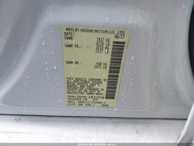 1N4AL3APXHC281958 Nissan Altima 2.5 Sl