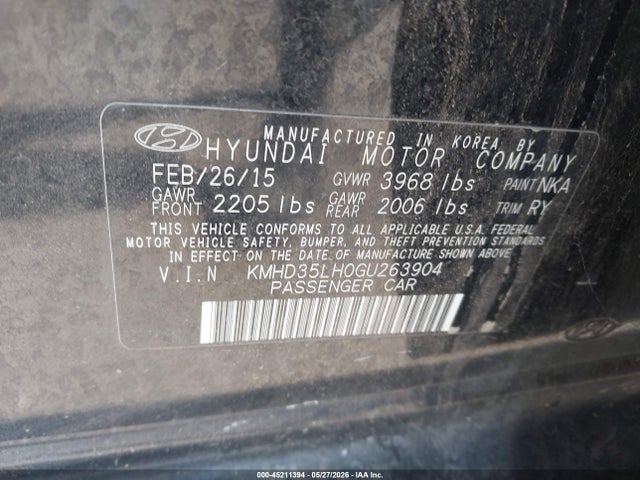 Aukcja sprzedaży 2016 Hyundai Elantra Gt, vin: KMHD35LH0GU263904, numer aukcji: 45211394