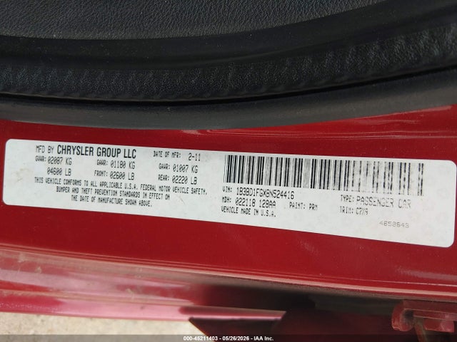 2011 Dodge Avenger Mainstreet მანქანა იყიდება აუქციონზე, vin: 1B3BD1FGXBN524416, აუქციონის ნომერი: 45211403