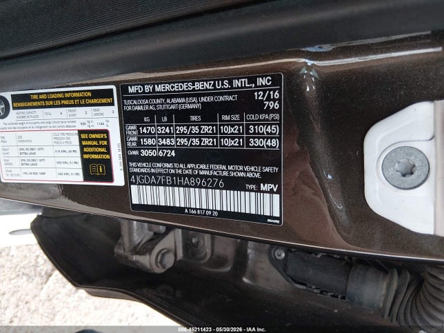 4JGDA7FB1HA896276 Mercedes-Benz Amg Gle 63 S 4matic