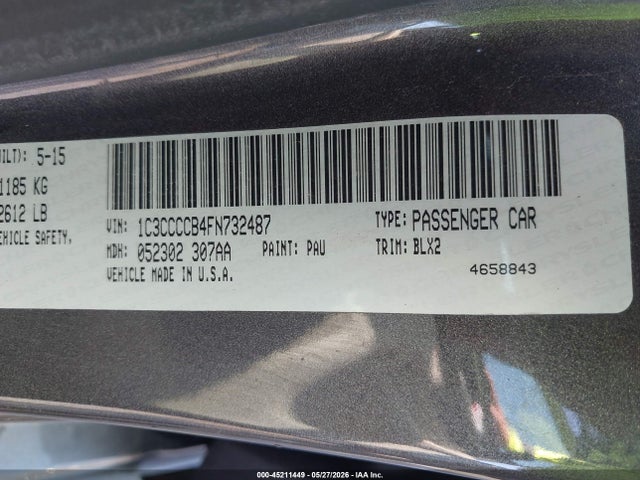 Aukcja sprzedaży 2015 Chrysler 200 C, vin: 1C3CCCCB4FN732487, numer aukcji: 45211449
