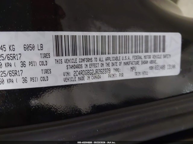 Dodge Grand Caravan Se 2018 2C4RDGBG2JR262379 Image 9