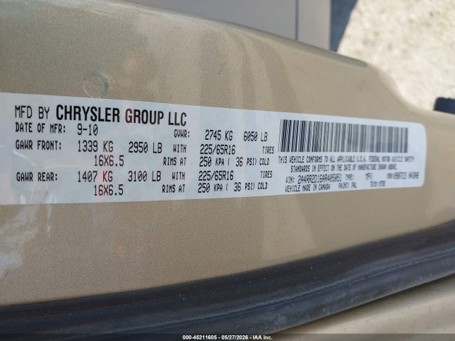 Aukcja sprzedaży 2010 Chrysler Town & Country New Lx, vin: 2A4RR2D16AR405051, numer aukcji: 45211605