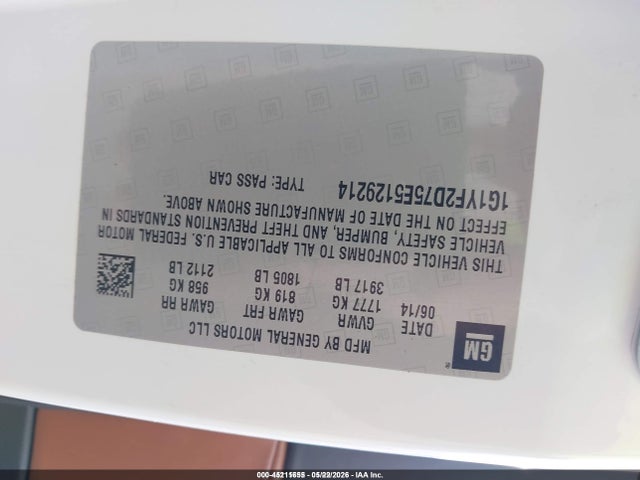 Aukcja sprzedaży 2014 Chevrolet Corvette Stingray, vin: 1G1YF2D75E5129214, numer aukcji: 45211655