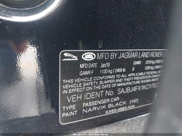 SAJBJ4FX1KCY79223 Jaguar Xf 25t Premium