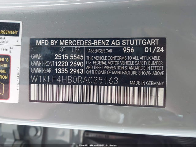 W1KLF4HB0RA025163 Mercedes-Benz E 350