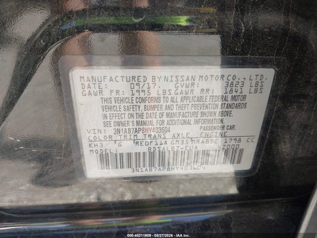 3N1AB7AP8HY403604 Nissan SENTRA S