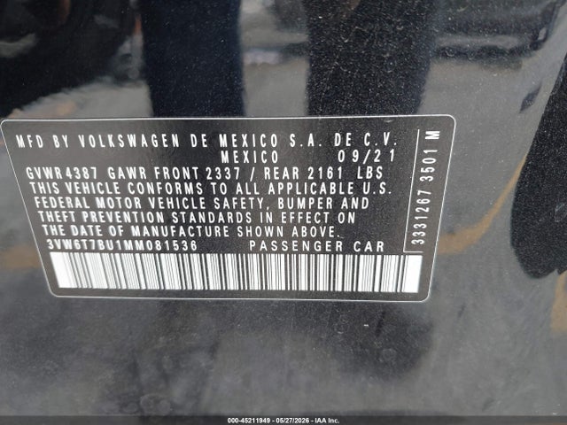 3VW6T7BU1MM081536 Volkswagen Jetta Gli 2.0t Autobahn/2.0t S