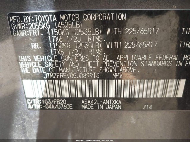 Продажа на аукционе авто 2016 Toyota Rav4 Le, vin: JTMZFREV0GJ089913, номер лота: 45211960