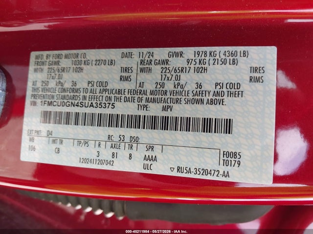 Ford Escape Active 2025 1FMCU0GN4SUA35375 Image 9