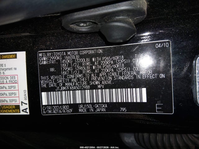 Продаж на аукціоні авто 2010 Lexus Gx 460, vin: JTJBM7FX8A5012988, номер лоту: 45212054