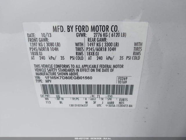 Ford EXPLORER XLT 2014 1FM5K7D80EGB01560 Image 9