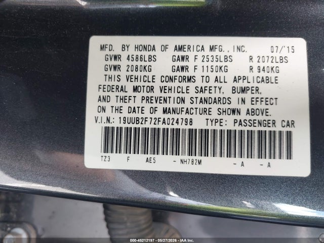 Acura Tlx V6 Advance 2015 19UUB2F72FA024798 Image 9