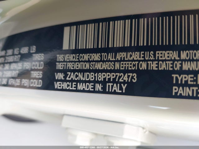 45212268 :رقم المزاد ، ZACNJDB18PPP72473 vin ، 2023 Jeep Renegade Latitude 4x4 مزاد بيع