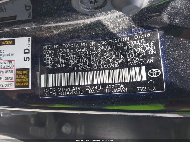 JTDZN3EU3HJ060608 Toyota Prius V Four