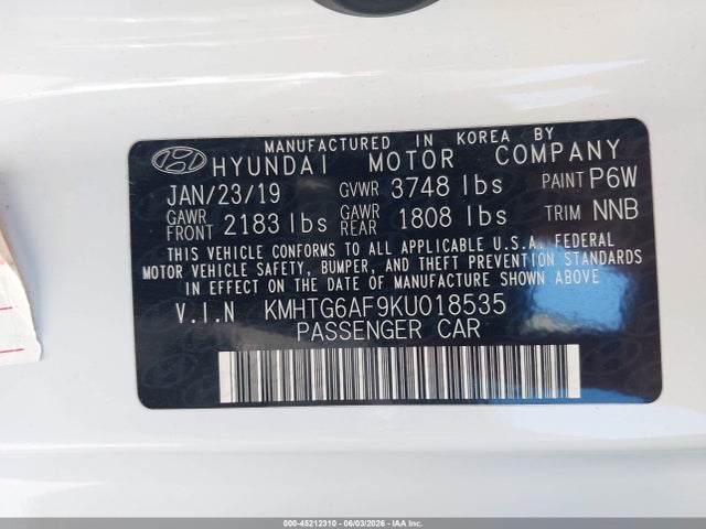Hyundai Veloster 2.0 2019 KMHTG6AF9KU018535 Image 9