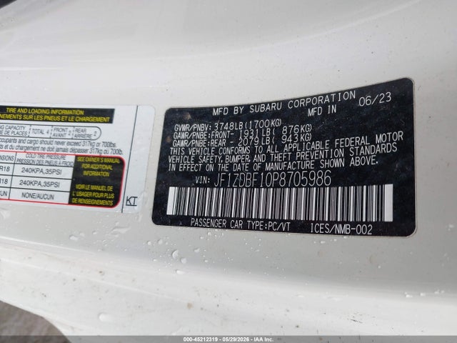 Subaru Brz Limited 2023 JF1ZDBF10P8705986 Image 9