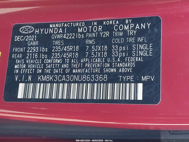 Hyundai Kona N Line 2022 KM8K3CA30NU863368 Image 9