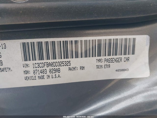 Продажа на аукционе авто 2013 Dodge Dart Sxt, vin: 1C3CDFBA0DD325325, номер лота: 45212336