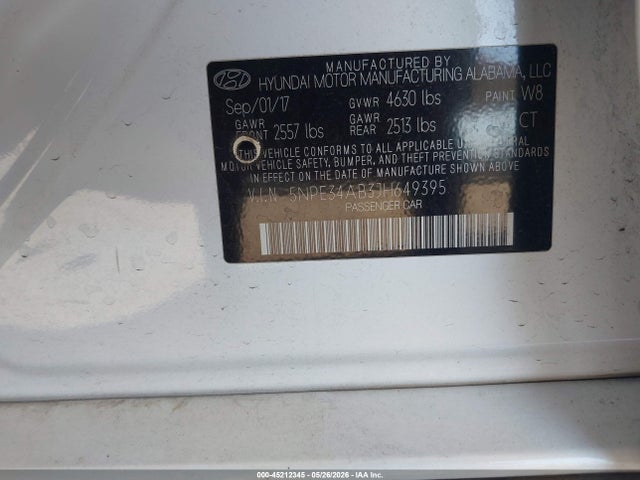 Aukcja sprzedaży 2018 Hyundai Sonata Sport 2.0t, vin: 5NPE34AB3JH649395, numer aukcji: 45212345