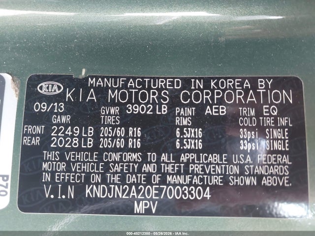 Продаж на аукціоні авто 2014 Kia Soul, vin: KNDJN2A20E7003304, номер лоту: 45212380
