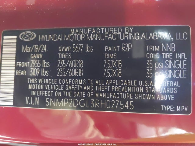 Hyundai Santa Fe Sel 2024 5NMP2DGL3RH027545 Image 9