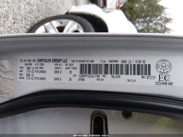 45212489 :رقم المزاد ، 1C6RR7MT2ES417794 vin ، 2014 Ram 1500 Sport مزاد بيع
