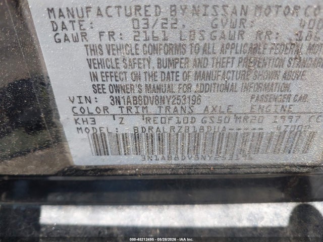 3N1AB8DV8NY253196 Nissan Sentra Sr Xtronic Cvt