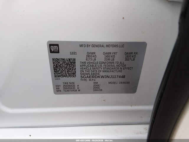 Продажа на аукционе авто 2022 Buick Enclave Fwd Avenir, vin: 5GAERDKW3NJ117448, номер лота: 45212496