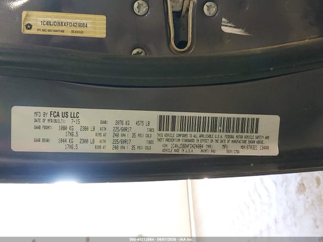 1C4NJDBBXFD424084 Jeep Compass Sport