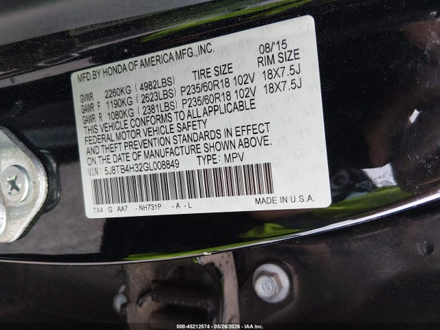 Acura Rdx Acurawatch Plus Package 2016 5J8TB4H32GL008849 Image 9