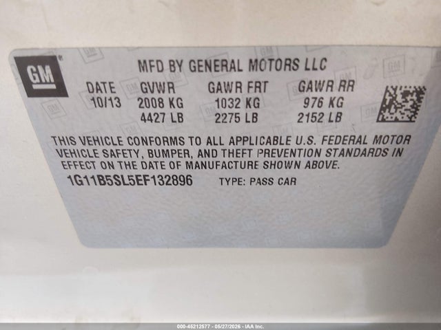 Chevrolet Malibu 1ls 2014 1G11B5SL5EF132896 Image 9