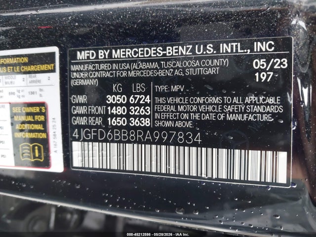 Aukcja sprzedaży 2024 Mercedes-benz Amg Gle 53 Coupe 4matic+, vin: 4JGFD6BB8RA997834, numer aukcji: 45212598