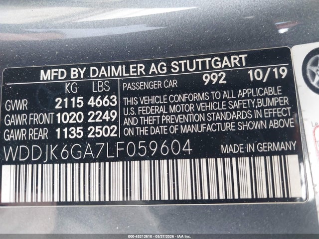 Mercedes-Benz SL 450 2020 WDDJK6GA7LF059604 Image 9
