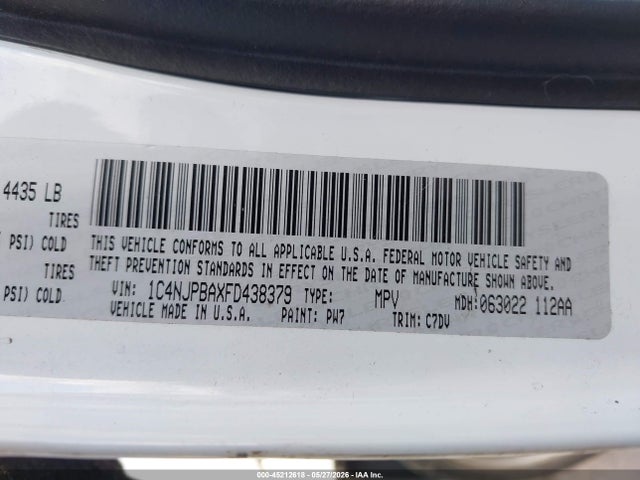 1C4NJPBAXFD438379 Jeep Patriot Sport