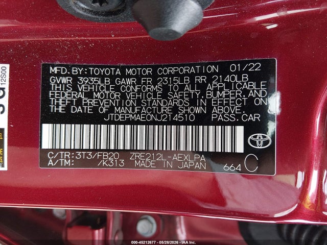Toyota COROLLA LE 2022 JTDEPMAE0NJ214510 Image 9