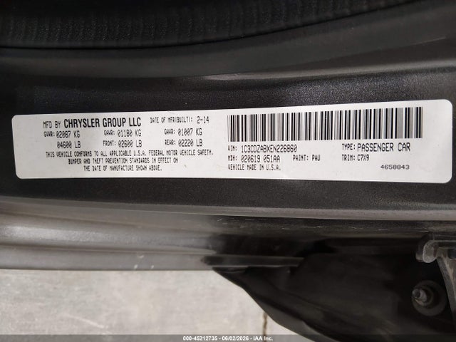 Dodge AVENGER SE 2014 1C3CDZABXEN226860 Image 9