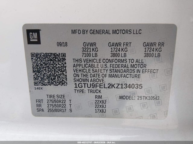 GMC Sierra 1500 Denali 2019 1GTU9FEL2KZ134035 Image 9