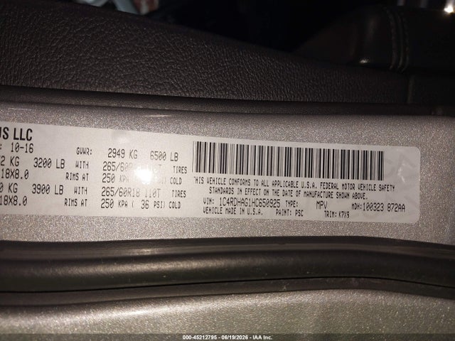 Dodge Durango Sxt Rwd 2017 1C4RDHAG1HC650925 Image 9